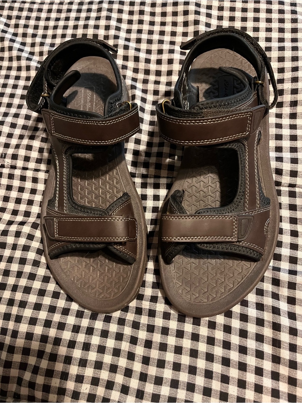 Eddie Bauer Brown Men's Leather Adjustable Strap Sandals size 12